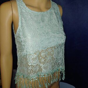 NWT - Gorgeous Mint Green Sleeveless Lace Top